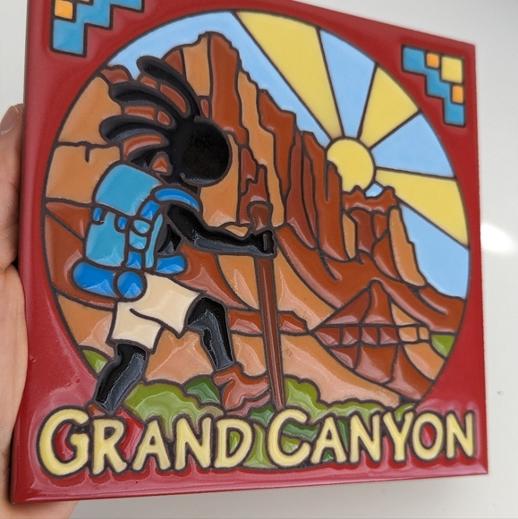 BUNDLE Earthtones Grand Canyon Kokopelli Hiker Tile Trivet Glacier National Park - Picture 5 of 12